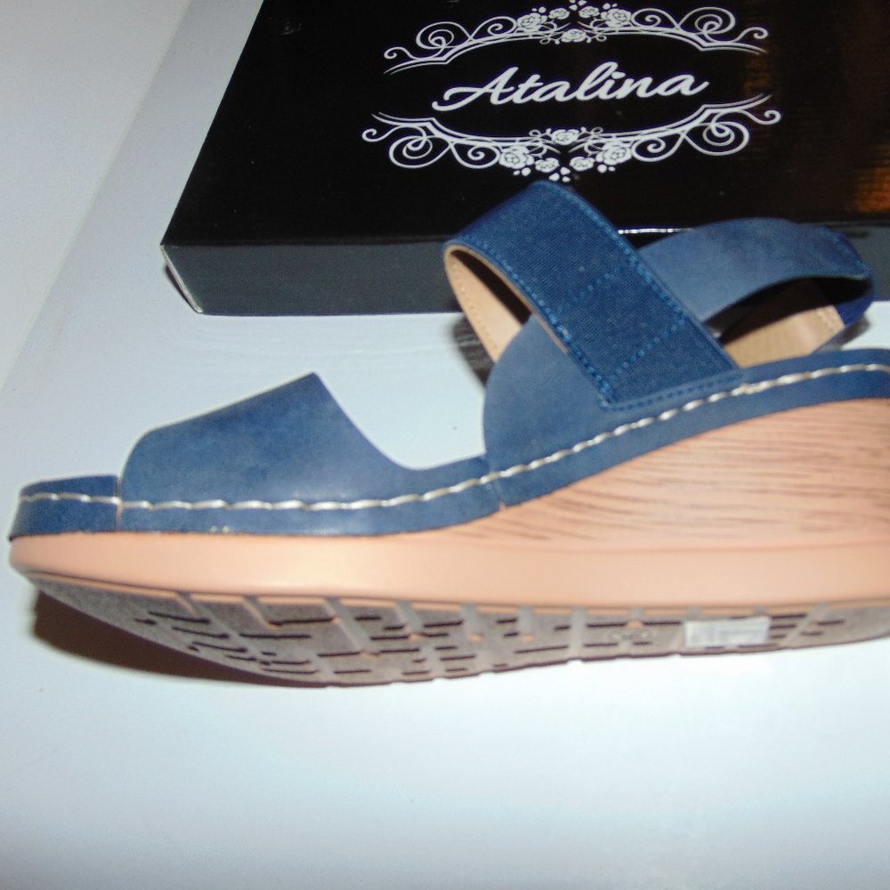 Atalina Blue Wedge Sandal - *NIB Size 6.5